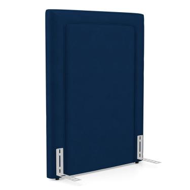 Imagem de Cabeceira Cama Box Solteiro Alba 90cm com Frame Veludo Azul Marinho - Desk Design