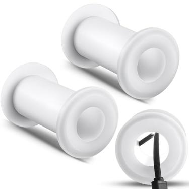 Imagem de Yousoontic 2 peças de cabo de identificação de 3 cm para porta de parede para sistema de passagem de parede de 9,5 a 14 cm de espessura de parede, sistema de ilhós, para gerenciamento de cabos, branco