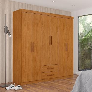 Imagem de Guarda-roupa 6 Portas 2 Gavetas Aurora Cinamomo/Branco