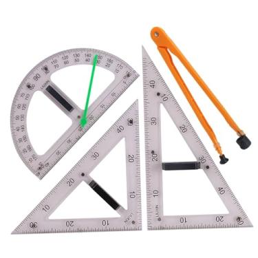 Imagem de Baoblaze Réguas grandes de geometria matemática, conjunto de desenho, ferramenta geométrica com bolsa de armazenamento, conjunto de régua de ensino para quadro, 4 PCS