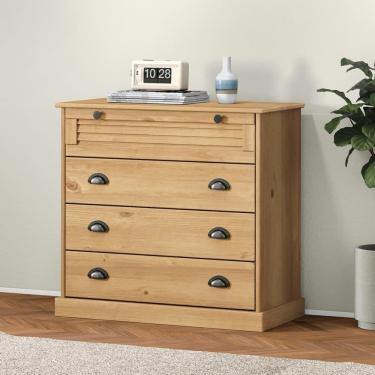 Imagem de Cômoda 4 Gavetas Madeira de Pinus 76x80cm Cera