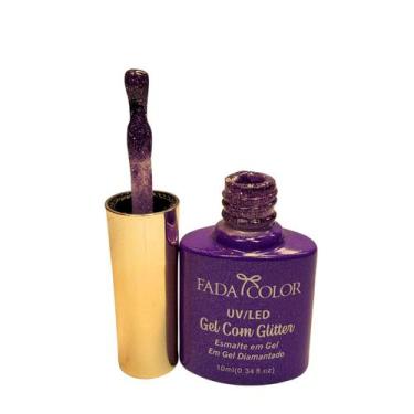 Imagem de Esmalte Gel Glitter Laranja Fada Color 37  10ml
