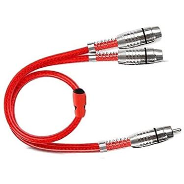 Imagem de Cabo Y RCA Stetsom 2 Machos 1 Fêmea 4mm Vermelho Plug Prata