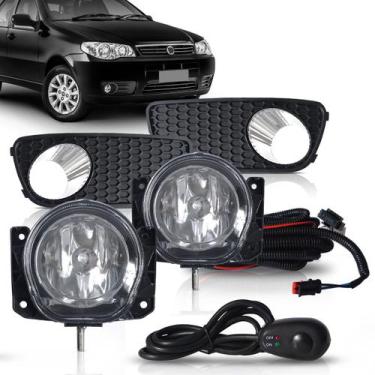 Imagem de Kit farol de milha Palio Fire Celebration 2007 a 2016 molduras botão m