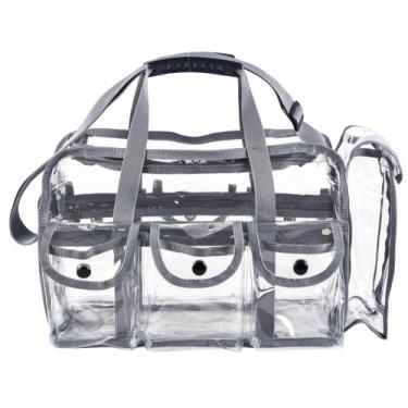 Imagem de Bolsa de maquiagem Tense Edano Clear PVC Travel Organizer Grey
