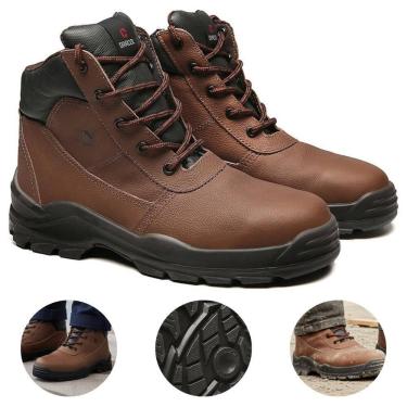 Imagem de Bota Botina de Segurança Bico Plástico Couro Horizon Araguaia CA 40872 Bracol