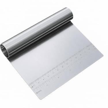 Imagem de Espátula Para Massas Com Regua 15CM Chocolate Legumes Aço Inox Confeiteiro Alisador Bolo