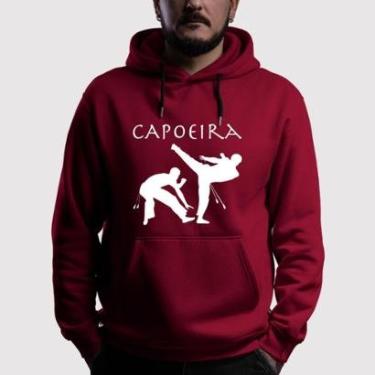 Imagem de Blusa de Moletom Flanelada Canguru Com Capuz Estampada Capoeira-Masculino