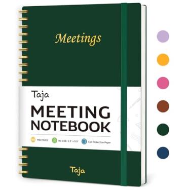 Imagem de Caderno de reuniões para organização do trabalho – Caderno planejador de trabalho com itens de ação, agenda para anotações, 160 páginas (17,5 x 25 cm) Organizador de projetos para homens e mulheres