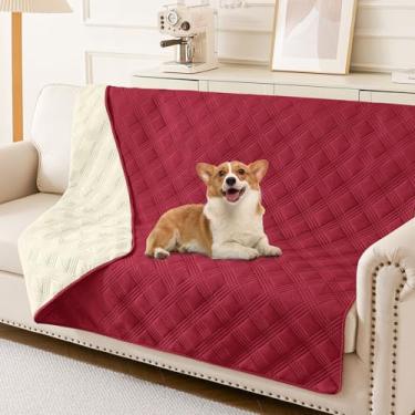Imagem de hyha Cobertor impermeável para cães, cobertor reversível para cama de animal de estimação, capa de sofá macia para cães lavável, capa impermeável para sofá de cachorro e gatos, protetor de móveis (132