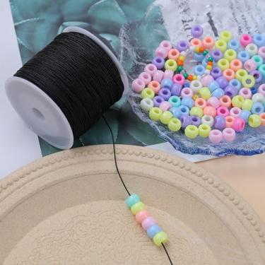 Imagem de Bobina de corda de nylon preta de 100 m para fabricação de joias, pulseiras, nó chinês, Kumihimo, pulseiras trançadas, colares, LCS