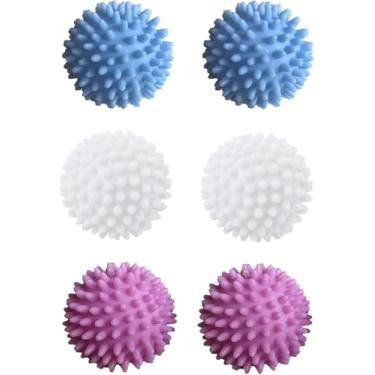 Imagem de Conjunto de 6 bolas de secadora reutilizáveis, para evitar emaranhamento de bolas de lavanderia para lavadora de lavanderia
