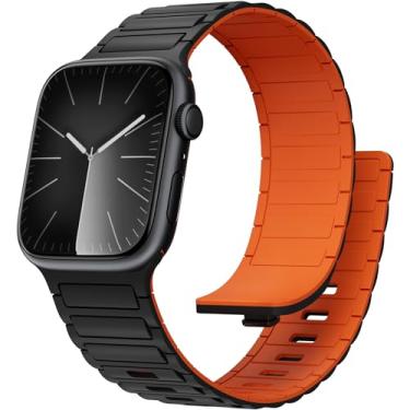 Imagem de Pulseira magnética esportiva para Apple Watch Ultra/2/3 de 49 mm, 45 mm, 46 mm, 44 mm, 42 mm, 41 mm, 40 mm, 38 mm, para Apple Watch, séries 11, 10, 9, 8, 7, 6, 5, 4, se 2
