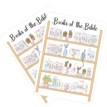 Imagem de Adesivo rastreador livros da Bíblia – página para colorir de prateleira de livros bíblicos, rastreador de leitura da Bíblia para estudo das escrituras, organização da Bíblia (colorido)