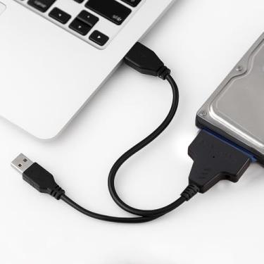 Imagem de Cabo de disco rígido SATA duplo USB 3.0 – Adaptador externo de 2 portas para HDD/SSD de 2,5 polegadas, transferência de dados de 5 Gbps com suporte UASP