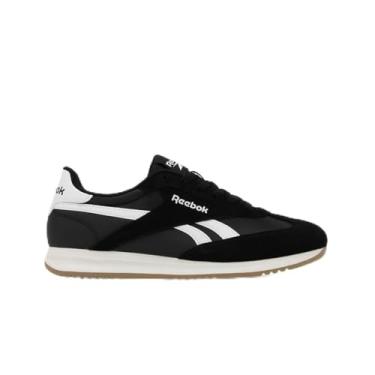 Imagem de Reebok Tênis masculino de cano baixo, Preto/Branco/Goma, 10.5 Women/9 Men