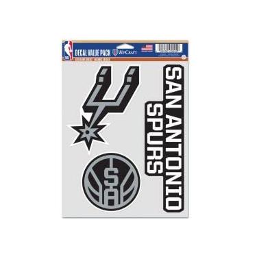 Imagem de WinCraft Adesivo NBA San Antonio Spurs multiuso Fan pacote com 3, cores do time, tamanho único
