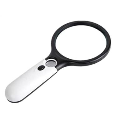 Imagem de Lupa portátil, lupa portátil iluminada por LED 3X 45X com alça ABS para leitura, experimentos em sala de aula, idosos