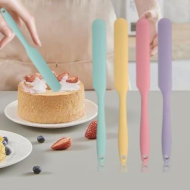 Imagem de Conjunto de 4 espátulas de silicone resistentes ao calor, espátulas de manteiga e creme de bolo, ferramenta de cozinha flexível antiaderente (Mix1)