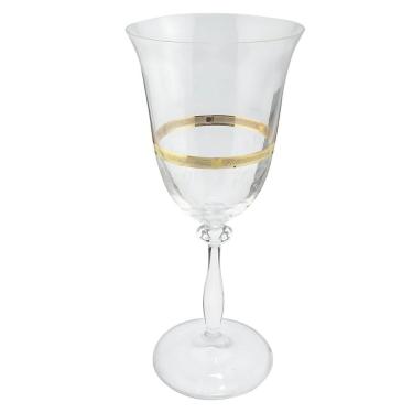 Imagem de Taça Água Suco 350Ml Ângela Cristal Decorado Friso Dourado