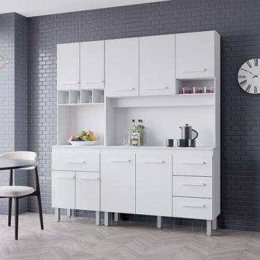 Imagem de Kit Zínia Com Paneleiro 9 Portas 4 Gavetas Cozinha MB1 180cm - Amarena