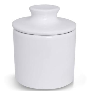 Imagem de Porta Manteiga com Vedação Total, Conserva Manteiga Fresca e Saborosa, Protege Contra Odores da Geladeira, Fácil de Abrir e Usar, Ideal para Cozinha(Branco)