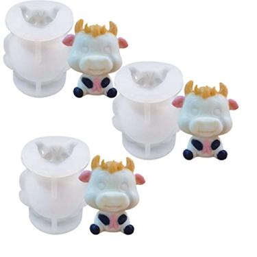 Imagem de Bandeja de cubo de gelo de vaca com tampa, molde para máquina de gelo foBeyondNicer Freezer com recipiente, para resfriar uísque, coquetéis, café, vinho, fácil liberação livre de BPA (3, médio)