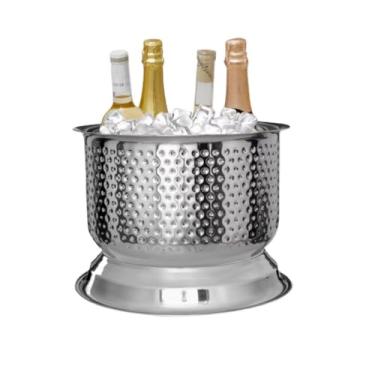 Imagem de Balde de gelo de aço inoxidável bicamada preservação do calor isolamento frio bonito KTV champanhe vinho tinto cerveja gelo bloco de gelo balde comercial (prateado)