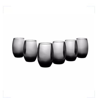Imagem de Jogo De 6 Copos Aruba Long Drink 475ml Cinza 6 Peças Sm Aruba Fumê