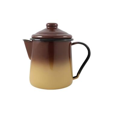Imagem de Leiteira Tradicional Esmaltada Marrom Degradê 1,1 L Ewel