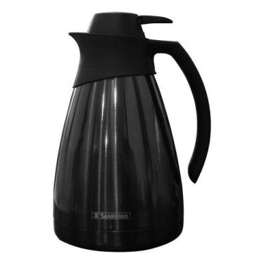 Imagem de Garrafa Térmica Bule Inox 1 Litro Garantia 5 Anos - Sanremo, Preto