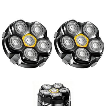 Imagem de Cabeças de substituição magnéticas de 6 lâminas para muitos barbeadores elétricos magnéticos 6D, cabeça de lâmina magnética 6D compatível com barbeadores de cabeça para homens carecas. (2 peças)