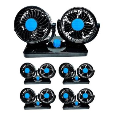 Imagem de Kit 5 Ventilador Automotivo Duplo Carro Caminhão Ajuste 12V - LELONG