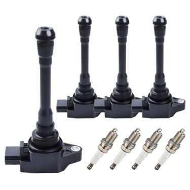 Imagem de Pacote de bobina de ignição UF708 e velas de ignição irídio (conjunto de 4) compatível com Nissan NV200 2.0L l4 2013 2014 2015 2016 2017 2018 2019 para 224481KT0A