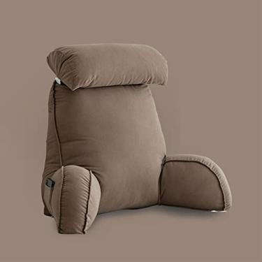 Imagem de Travesseiro confortável para sentar e relaxar, travesseiro de encosto com apoio de braço, ótimo para suporte para as costas, suporte para leitura, capa removível, capas laváveis, perfeitas para sentar