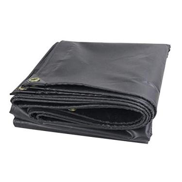 Imagem de OKUOKA Lona blecaute impermeável resistente à prova de chuva para jardim PVC espessamento metal ilhós abrigo móvel ao ar livre, 11 tamanhos (cor: preto, tamanho: 4,8 x 6,8 m)