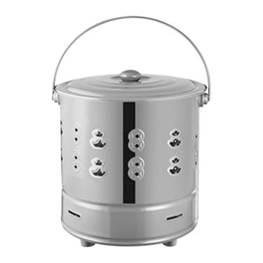 Imagem de Barril de fogo, lixeira portátil de aço inoxidável com tampa, lata de dinheiro resistente ao calor para acampamento, fazenda, , lareira, lareiras, fogueiras, fogueiras