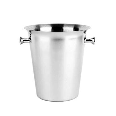 Imagem de Balde de gelo de aço inoxidável por - Balde de gelo portátil de parede dupla com pinça, balde de barware/champanhe/balde de bebidas, utensílios para servir para festa, evento e acampamento (tamanho