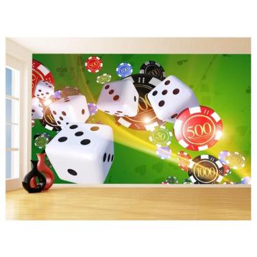 Imagem de Papel De Parede Salão De Jogos Cassino Fichas 3,5M Jcs129 - Você Decor