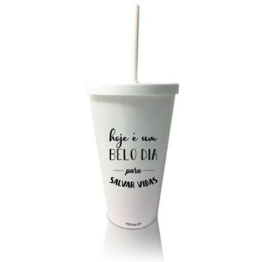 Imagem de 2 Copos Tampa E Canudo Branco Personalizado Enfermagem - Krystalon