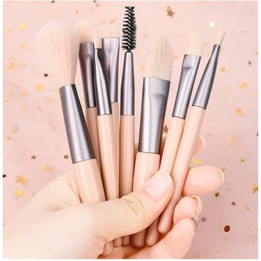 Imagem de Conjunto de pincéis de maquiagem para rosto e olhos, base de contorno em pó, corretivo, delineador, pincéis de sombra com kit de sopro de pó, presentes de amizade para mulheres, presentes de Natal