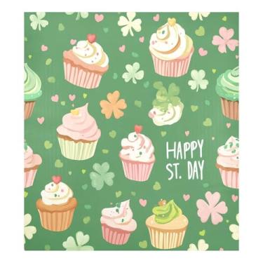 Imagem de Blueangle Capa magnética para lava-louças de cupcakes e trevos do Dia de São Patrício, decoração da capa frontal da máquina de lavar louça, adesivos de eletrodomésticos, adesivos de eletrodomésticos