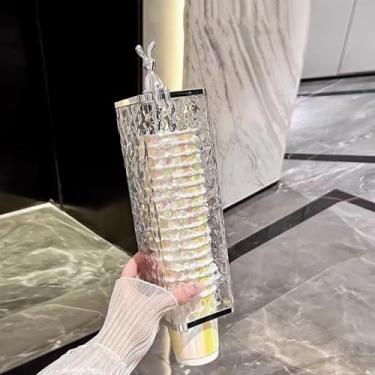 Imagem de Dispensador de copo de papel para montagem na parede, suporte de copo tipo puxador serve para copos de papel e plástico descartáveis de 170 g - 227 g, dispensador de copos de banheiro para casa