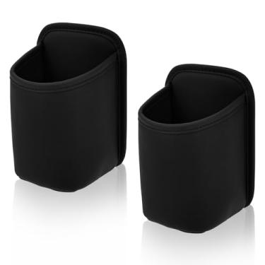 Imagem de 2 suportes de copo de couro para porta de carro, suporte para copo suspenso lateral do assento do veículo, suporte organizador de garrafa de água interior automotivo multifuncional universal