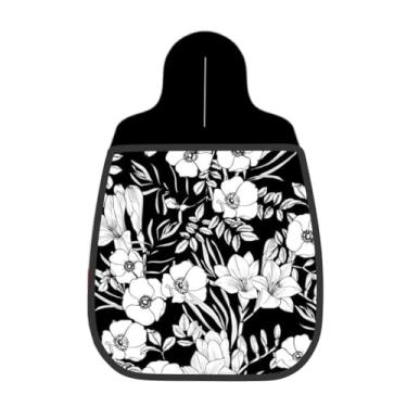 Imagem de Lixeira De Carro Organizador Lixinhocar Floral Preto Branco 1