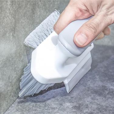 Imagem de Escova de canto 4 em 1 com ferramenta raspadora, para limpeza de azulejos, argamassa, cozinha, banheiro, pia, piso, chuveiro