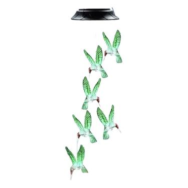 Imagem de Sinos De Vento Combinados Com Luzes Solares – Ornamentos Para Jardim E Exterior