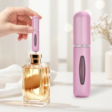 Imagem de Mini perfume recarregável, atomizador de perfume recarregável, frascos de spray, portátil para viagens, férias, atividades ao ar livre e negócios (5 ml), rosa, 1 peça