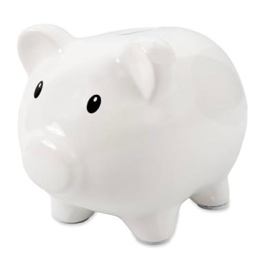 Imagem de Baby Essentials Grande cofrinho de cerâmica para meninos e meninas, dinheiro infantil e cofre, decoração perfeita para berçário de bebê, presente e lembrança de recém-nascido