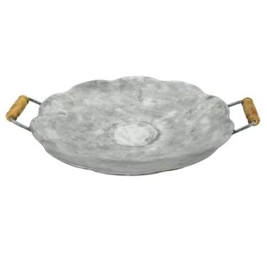 Imagem de Disco De Arado Legítimo Grosso Com Alças De Madeira 60cm - Brasero Par